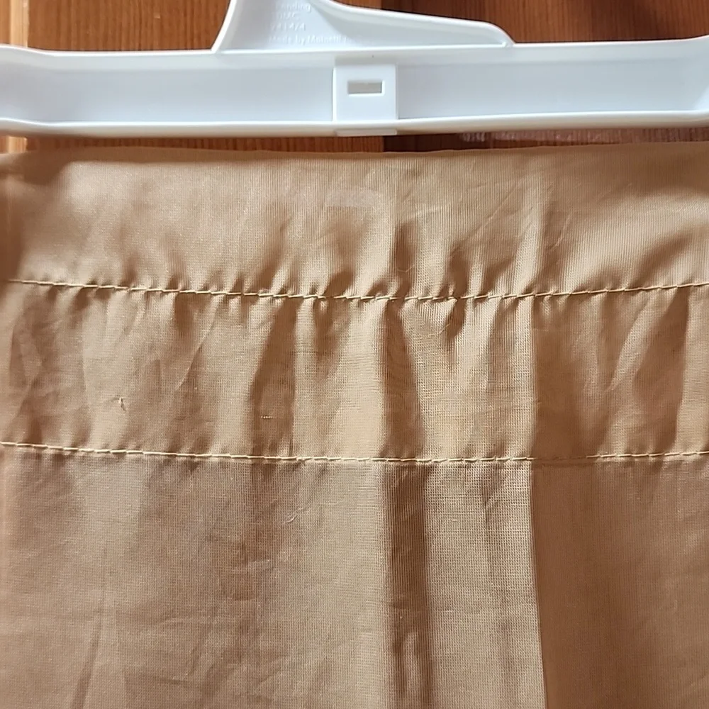 6 Sheer tan curtain panels